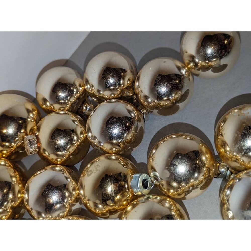 Lot 44 Vintage Glass Gold Christmas Balls Ornaments Made in USA 1 1/2" - Picture 8 of 10